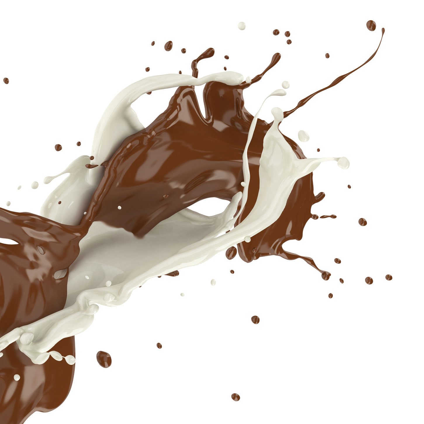 Chocolate and vanilla ready to drink milk splashes.