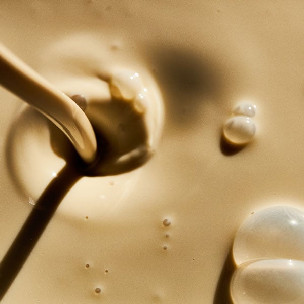 RTD chocolate shake beverage pouring